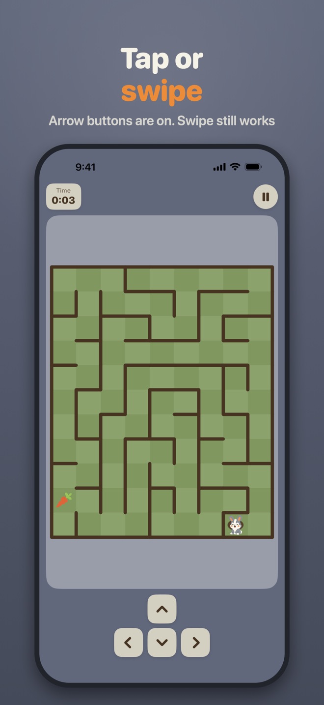 Tap or swipe. Arrow buttons are on, and swipe still works.